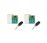 2X 433MHz Interruttore di Controllo Remoto Universale Relè Wireless Modulo 2CH Ricevitore Trasmettitore RF 12V 24V per Porta del Garage