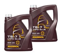 2X 5 Litri MANNOL TS-7 UHPD BLUE 10W-40 Olio Motore API CK-4/CJ-4 ACEA E8 E11