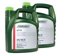 2x 5 Litri Olio Motore FANFARO 5W-30 Api Sn Olio BMW VW Mercedes