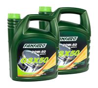 2x 5 Litro FANFARO Olio Motore GSX 50 20W-50 Sn CH-4 Olio Universale