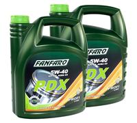 2x 5 Litro FANFARO Olio Motore Pdx 5W-40 Api Sn Motore Olio VW MB BMW GM Ford