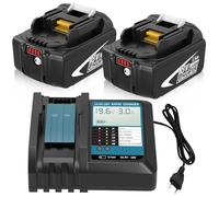 2X 5500mAh BL1860B ricambio per Makita batteria 18V con Caricabatterie con display LCD DC18RF BL1850B BL1840 BL1860 BL1850 BL1830 BL1835 BL1845 BL1850 194205-3 LXT-400 DC18RD DC18RCT