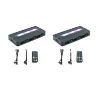 2X 5V/3Pin ARGB 4Pin Fan PWM HUB 1To6 Music Rhythm Temperature Controller A2677