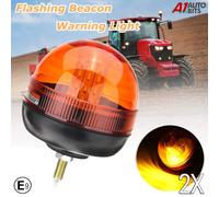 2X 60 LED Allarme Lampeggiante Faro 12v 24v Singolo 1 Bolt Punto Supporto Ambra