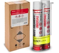2x 750ml Bi Pack Schiuma Poliuretanica Espansa Isolante in Imballo Protettivo