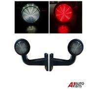 2X 9 Led Dark Side Outline R / W Marker Lights Lamps Trailer Truck 19Cm 12V 24V