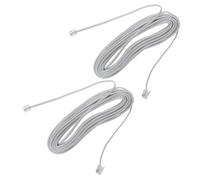 2X 9M 30ft RJ11 6P2C modulari cavi telefonici Telefono filo bianco