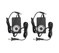 2X AC to Adapter 12V 2A Adjustable Power Supply Motor Speed Controller with US Plug for Electric Fan and Pump