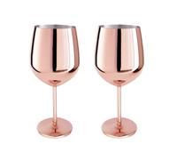 2x Acciaio Inox Bicchiere da Vino Color Ramecolor Rame 400 ML Rosso Bianco