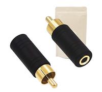 2x Adattatore da spina RCA maschio a presa minijack 3,5mm femmina - Connettore mono placcato oro - Adaptout marca francese