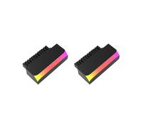 2X Adattatore di Alimentazione ATX 24 Pin A 90 ARGB per Scheda Madre, Connettori per Cavi di Alimentazione, Montaggio Modulare DIY, Nero