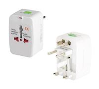 2X ADATTATORE INTERNAZIONALE CORRENTE UNIVERSALE PRESA ELETTRICA, 2X ADATTATORE DA VIAGGIO UNIVERSALE SPINA UK US ITALIA EUROPA - DISCORAMA®
