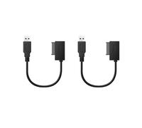 2X Adattatore USB PC 6P + 7P CD DVD Rom Convertitore da A USB 2.0 Slimline 13 Pin Drive Cable per PC Laptop Notebook