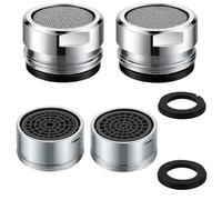 2x Aeratore Rubinetto Ottone M24 + 2x Rompigetto, M24 Filtro Acqua Pulita, Depuratore Inossidabile Per Rubinetti Cucina e Bagno, Con Guarnizioni