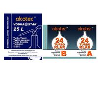 2x ALCOTEC Vodka Star lievito distillato 66 g per 25 L + Turbo trasparente 24...