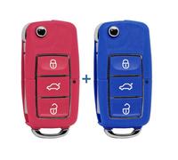 2x Alloggiamento chiave pieghevole per telecomando VW SEAT SKODA HAA ROSA/BLU