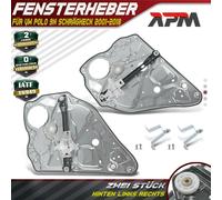 2x Alzacristalli Con Piastra Posteriore L+R per VW Polo 9N 4/5-Türer Hatchback