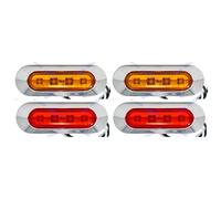2x Ambra + 2x Rosso 3.7 " Ovale Barrette Stile LED Luci Cromo
