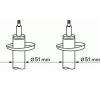 2x Ammortizzatori SACHS S+D per PEUGEOT 207, 207 CC