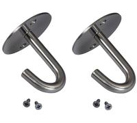 2x appendiabiti da parete Acciaio Inox Ganci Copertura Mara Incasso Argento