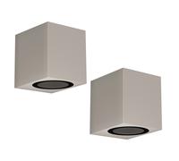 ledscom.de 2x applique ALSE per esterni, IP54, downlight, grigio opaco, angolare, 1x GU10 max. 35W