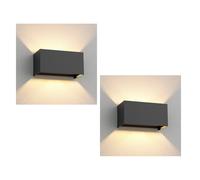 2x applique CUBEL per esterni IP65 up/downlight antracite opaco rettangolare 2x