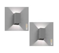 2x applique CUBEL per esterni IP65 up/downlight grigio opaco angolare 1x G9 max.