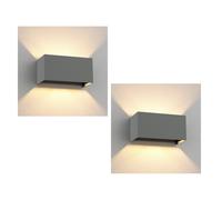 ledscom.de Applique per esterni CUBEL 2x IP65 up/downlight grigio opaco angolare 2x G9 10W