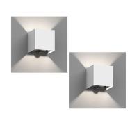 2x applique CUBEL per esterni IP65 up/downlight rilevatore di movimento bianco [EEK: D]