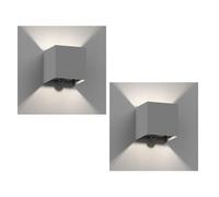 2x applique CUBEL per esterni IP65 up/downlight rilevatore di movimento grigio [EEK: D]