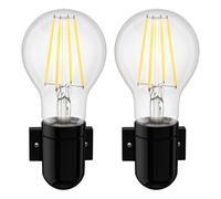 2x applique FEL in porcellana nera lucida angolare 1x E27 max. 300W