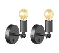 2x applique FETRO interruttore nero opaco rotondo 1x E27 max. 60W [EEK: E]