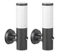 2x applique PORU per esterni IP44 rilevatore di movimento acciaio inox antracite [EEK: E]