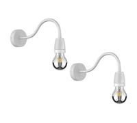 2x applique POZ interruttore a collo d'oca acciaio porcellanato bianco lucido [EEK: E]