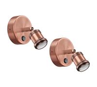 ledscom.de 2 pz. applique RETRA, interruttore, bronzo opaco, rotondo, 1x E27 max. 60W