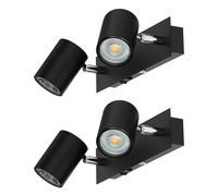 2x applique WAIKA 2 luci nero opaco angolare 2x GU10 max. 60W [EEK: C]