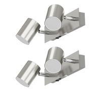2x applique WAIKA interruttore a 2 fiamme acciaio inox opaco angolare 2x GU10 [EEK: F]