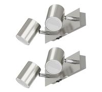2x applique WAIKA interruttore a 2 fiamme acciaio inox opaco angolare 2x GU10