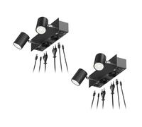 2x applique WAIKA Interruttore a 2 luci nero 2 prese USB-C USB-A 2x GU10