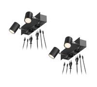 2x applique WAIKA Interruttore a 2 luci nero 2 prese USB-C USB-A 2x GU10