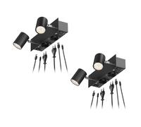 2x applique WAIKA Interruttore a 2 luci nero 2 prese USB-C USB-A 2x GU10 [EEK: E]