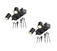 2x applique WAIKA Interruttore a 2 luci nero 2 prese USB-C USB-A 2x GU10