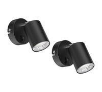 2x applique WAIKA interruttore nero opaco rotondo 1x GU10 max. 60W [EEK: E]