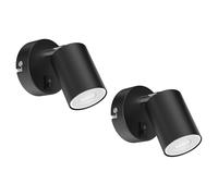 2x applique WAIKA interruttore nero opaco rotondo 1x GU10 max. 60W [EEK: E]