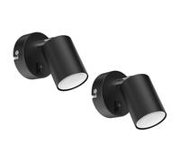 2x applique WAIKA interruttore nero opaco rotondo 1x GU10 max. 60W [EEK: F]