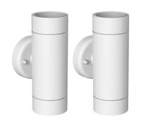 2x applique WEDO per esterni IP44 Up-/Downlight bianco opaco rotondo 2x GU10