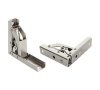 2x Argento 90 Gradi Autobloccante Pieghevole Cerniere Staffe Molla Cardine