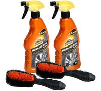 2x Armor All Pulitore-Cerchioni + 2x Spazzola per Ruote Pulitore Spray Cura Lega