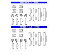 2x ATE 03.0137-9342.2 Set Accessori Pinza Freno di Stazionamento Posteriore per