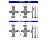 2x ATE 13.0460-0269.2 Set Accessori Disco Freno Frontale per Mercedes-Benz